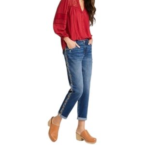 Women's Mid-Rise Straight Leg Embroidered Jeans | Knox Rose™ | 10